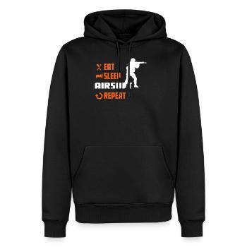 EAT SLEEP AIRSOFT - Airsoft Tee - Sweat à capuche Premium bio Homme - noir - Devant - Nico (187cm)