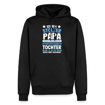 Ich bin stolzer Papa einer fantastischen Tochter - Männer Premium Bio Hoodie - Schwarz - Vorne - Nico (187cm)