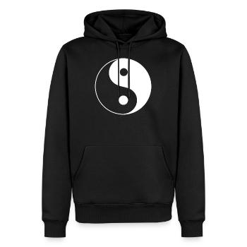 Yin Yang - Sweat à capuche Premium bio Homme - noir - Devant - Nico (187cm)