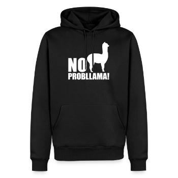 Cool Alpaca No Prob Llama Meme Fun Saying - Men’s Premium Organic Hoodie - black - Front - Nico (187cm)
