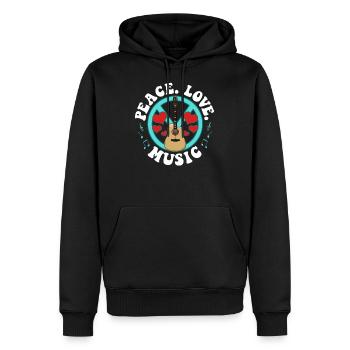 Peace Peace Music Awesome Hippie Pacifist Festival - Sweat à capuche Premium bio Homme - noir - Devant - Nico (187cm)