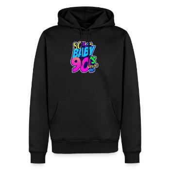 Geboren in den 90er Jahren der 80er Jahre Baby der 90er Jahre machte mir Geschenk - Männer Premium Bio Hoodie - Schwarz - Vorne - Nico (187cm)