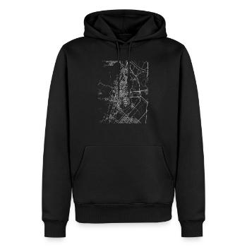 Minimaler Haarlem Stadtplan und Straßen - Männer Premium Bio Hoodie - Schwarz - Vorne - Nico (187cm)