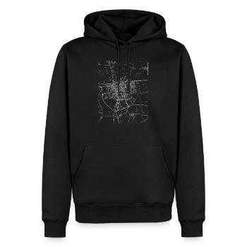 Rues et plan de ville Minimal Leeuwarden - Sweat à capuche Premium bio Homme - noir - Devant - Nico (187cm)