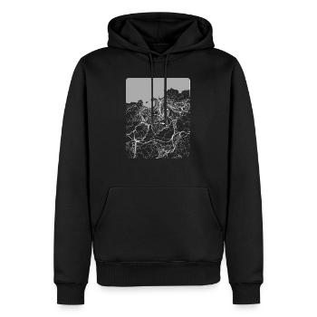 Plan et rues de Donostia - Sweat à capuche Premium bio Homme - noir - Devant - Nico (187cm)