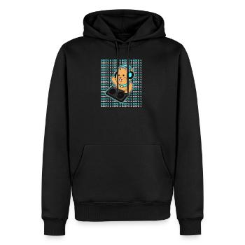 Katze DJ-Stiefel und Katzen-Geschenk - Männer Premium Bio Hoodie - Schwarz - Vorne - Nico (187cm)