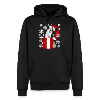 Llama Alpaca Christmas Gift T-Shirt Shirt - Men’s Premium Organic Hoodie - black - Front - Nico (187cm)
