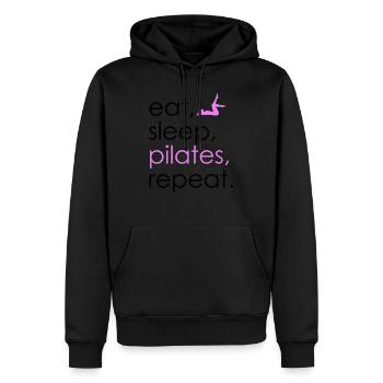 Eat Sleep Pilates Repeat - Men’s Premium Organic Hoodie - black - Front - Nico (187cm)