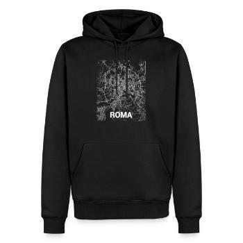 Roma Stadtplan und Straßen - Männer Premium Bio Hoodie - Schwarz - Vorne - Nico (187cm)