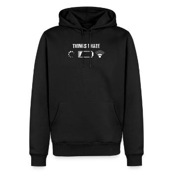 Cadeau de haine de nerd - Sweat à capuche Premium bio Homme - noir - Devant - Nico (187cm)