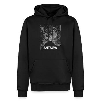 Antalya city map and streets - Men’s Premium Organic Hoodie - black - Front - Nico (187cm)