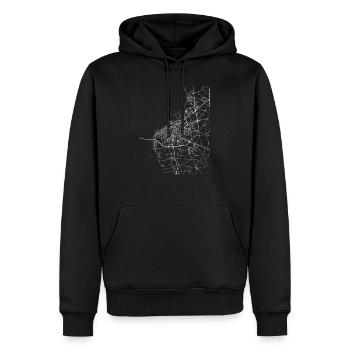 Plan et rues de Malmö - Sweat à capuche Premium bio Homme - noir - Devant - Nico (187cm)
