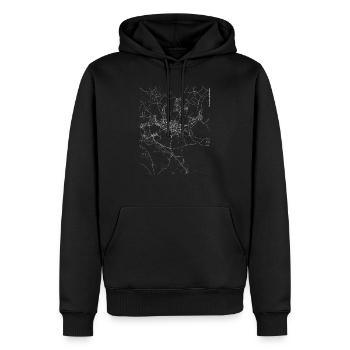 Plan et rues de la ville de Bydgoszcz - Sweat à capuche Premium bio Homme - noir - Devant - Nico (187cm)