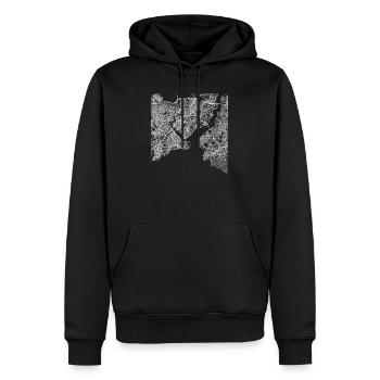 Minimaler Istanbul-Mittelstadtplan und -straßen - Männer Premium Bio Hoodie - Schwarz - Vorne - Nico (187cm)