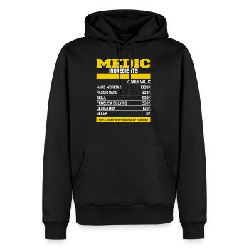 Good Medic Ingredients T Shirt - Männer Premium Bio Hoodie - Schwarz - Vorne - Nico (187cm)