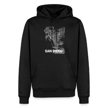 San Diego Stadtplan und Straßen - Männer Premium Bio Hoodie - Schwarz - Vorne - Nico (187cm)