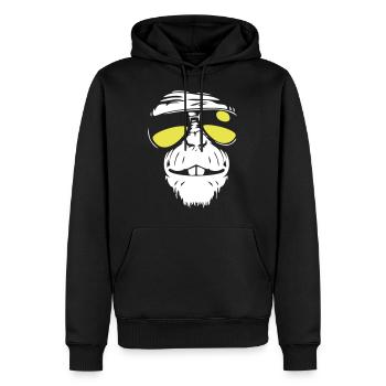 Cool Monkey - Coole Affe - Men’s Premium Organic Hoodie - black - Front - Nico (187cm)
