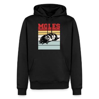 MOLES - Sweat à capuche Premium bio Homme - noir - Devant - Nico (187cm)