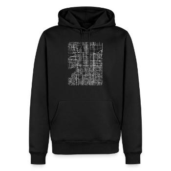 Plan et rues de Minimal Tempe - Sweat à capuche Premium bio Homme - noir - Devant - Nico (187cm)