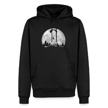 Lune parapente - Sweat à capuche Premium bio Homme - noir - Devant - Nico (187cm)
