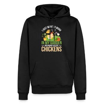 Chicken Garden - Men’s Premium Organic Hoodie - black - Front - Nico (187cm)