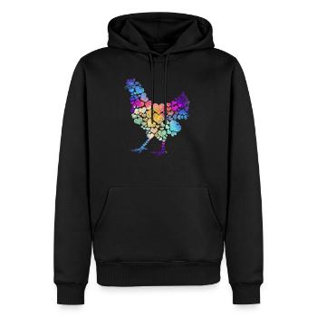 Chicken Love Gift - Men’s Premium Organic Hoodie - black - Front - Nico (187cm)