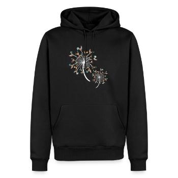 Chicken pusteblume - Men’s Premium Organic Hoodie - black - Front - Nico (187cm)