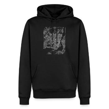 Minimal Montreal Stadtplan und Straßen - Männer Premium Bio Hoodie - Schwarz - Vorne - Nico (187cm)