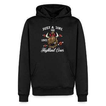 Just A Girl Who Loves Highland Cows Hochlandrind - Männer Premium Bio Hoodie - Schwarz - Vorne - Nico (187cm)