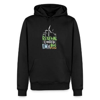 Renewable Energy I'm A Big Fan Windkraft - Männer Premium Bio Hoodie - Schwarz - Vorne - Nico (187cm)