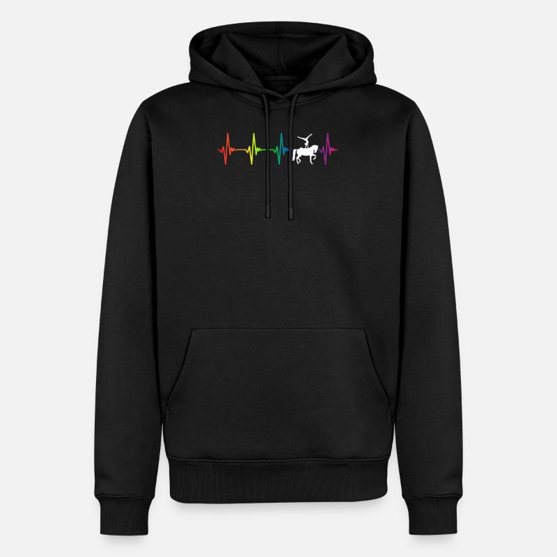 Vaulting Rainbow Heartbeat - Sweat à capuche Premium bio Homme - noir