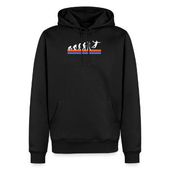 Retro Handball Graphic T-Shirt - Männer Premium Bio Hoodie - Schwarz - Vorne - Nico (187cm)