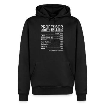 Professeur faits nutritionnels - Sweat à capuche Premium bio Homme - noir - Devant - Nico (187cm)