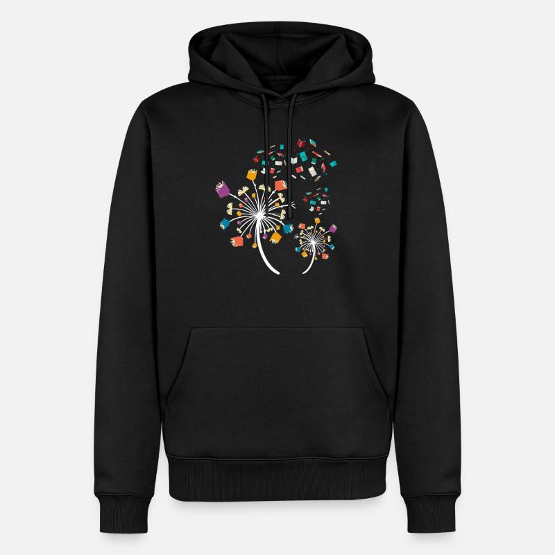 Buch Pusteblume - Männer Premium Bio Hoodie - Schwarz