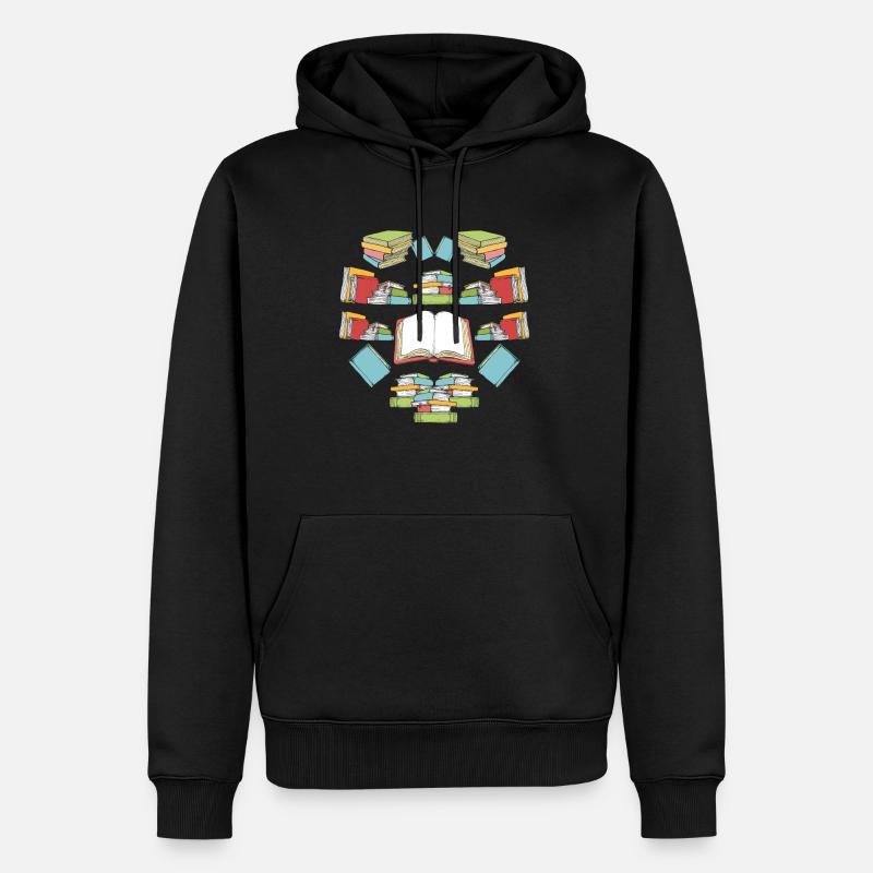 Buch - Männer Premium Bio Hoodie - Schwarz
