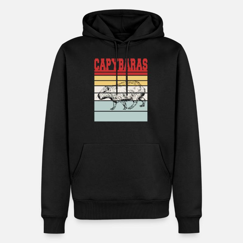 CAPYBARAS - Männer Premium Bio Hoodie - Schwarz