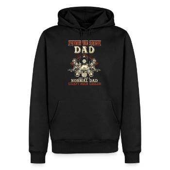 Firefighters fireman dad daddy father - Men’s Premium Organic Hoodie - black - Front - Nico (187cm)