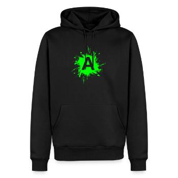 Team A Buchstabe A Anfangsbuchtabe - Männer Premium Bio Hoodie - Schwarz - Vorne - Nico (187cm)