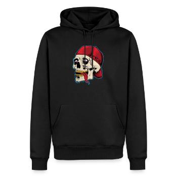 Crâne et os croisés squelette motif cappy osseux - Sweat à capuche Premium bio Homme - noir - Devant - Nico (187cm)