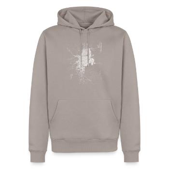 Minimal Cali Stadtplan und Straßen - Männer Premium Bio Hoodie - Taupe - Vorne - Nico (187cm)