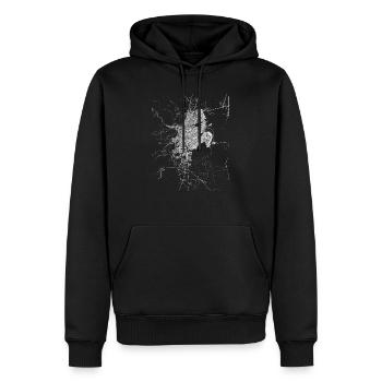 Minimal Cali city map and streets - Men’s Premium Organic Hoodie - black - Front - Nico (187cm)