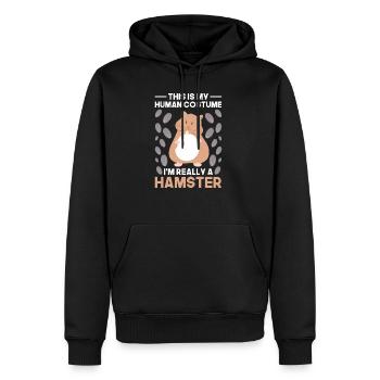Hamster - Männer Premium Bio Hoodie - Schwarz - Vorne - Nico (187cm)