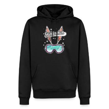 Skihäschen Skihaserl Apres Ski Skifahrer Schnee - Männer Premium Bio Hoodie - Schwarz - Vorne - Nico (187cm)