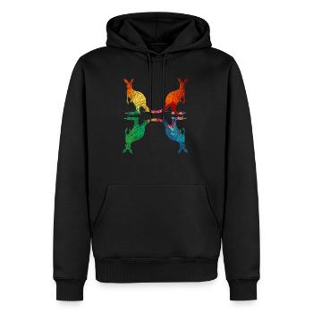 Kangourou Australie - Sweat à capuche Premium bio Homme - noir - Devant - Nico (187cm)