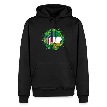 Cadeau Irlande - Sweat à capuche Premium bio Homme - noir - Devant - Nico (187cm)