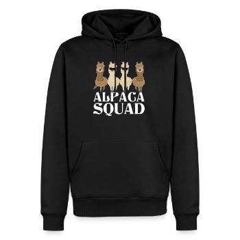 alpaga - Sweat à capuche Premium bio Homme - noir - Devant - Nico (187cm)