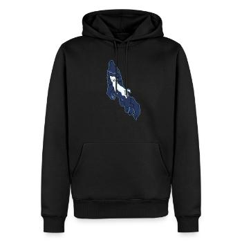 Wolf Fliegen Baby Wolf Zeichnung Motiv - Männer Premium Bio Hoodie - Schwarz - Vorne - Nico (187cm)