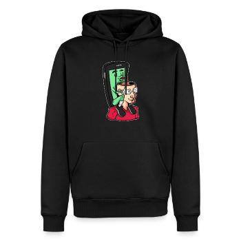 Handy Smartphone Telefon Sucht Kontrolle Motiv - Männer Premium Bio Hoodie - Schwarz - Vorne - Nico (187cm)