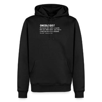 Thé d'oncologue le plus drôle - Sweat à capuche Premium bio Homme - noir - Devant - Nico (187cm)