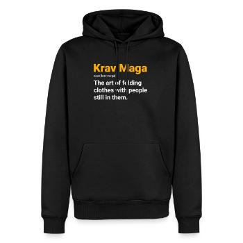 Krav Maga athlete gift - Men’s Premium Organic Hoodie - black - Front - Nico (187cm)